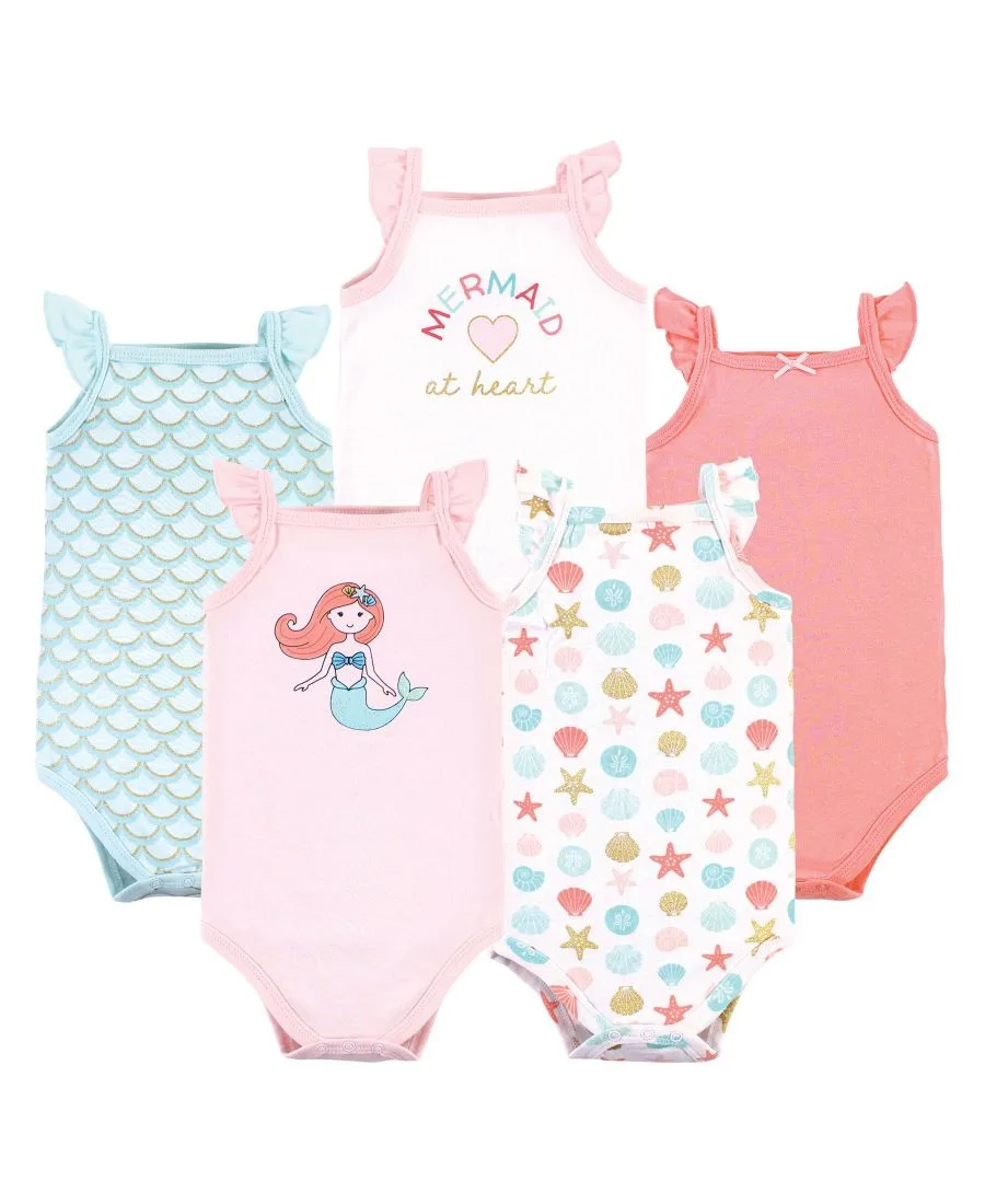 Хлопковые боди без рукавов Hudson Baby, Coral Mint Mermaid