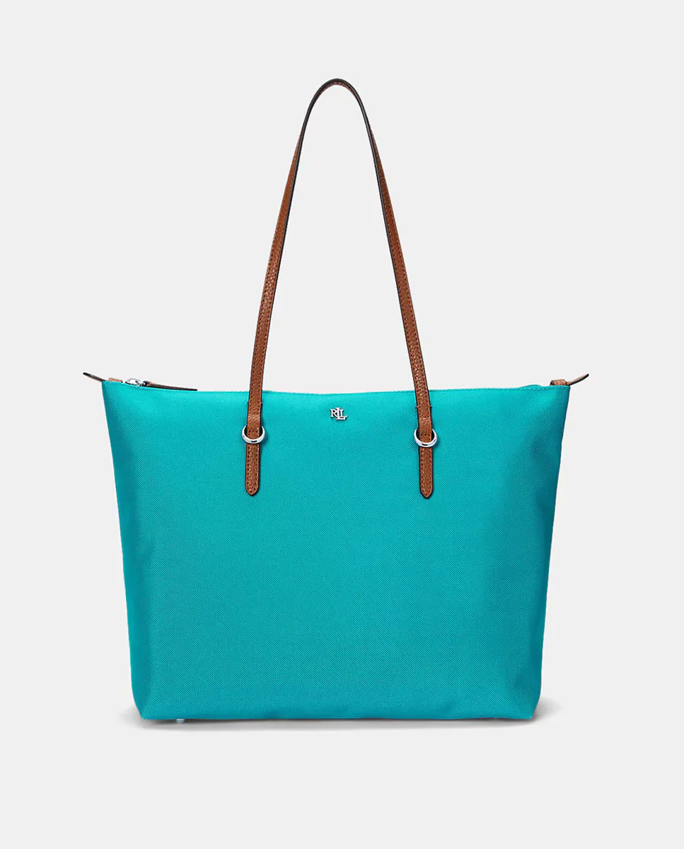 

Нейлоновая сумка-тоут Keaton среднего размера на молнии Lauren Ralph Lauren, синий