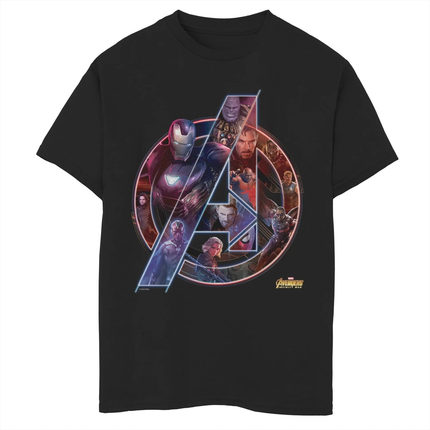

Футболка с неоновым рисунком для мальчиков 8–20 лет Marvel Avengers Team Licensed Character