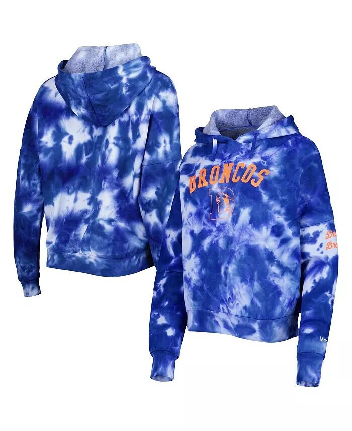 

Женский флисовый пуловер с капюшоном Royal Denver Broncos Cloud Dye New Era