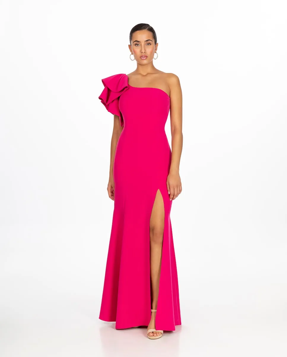 

Длинное платье с асимметричным вырезом Sonia Peña, цвет Fucsia