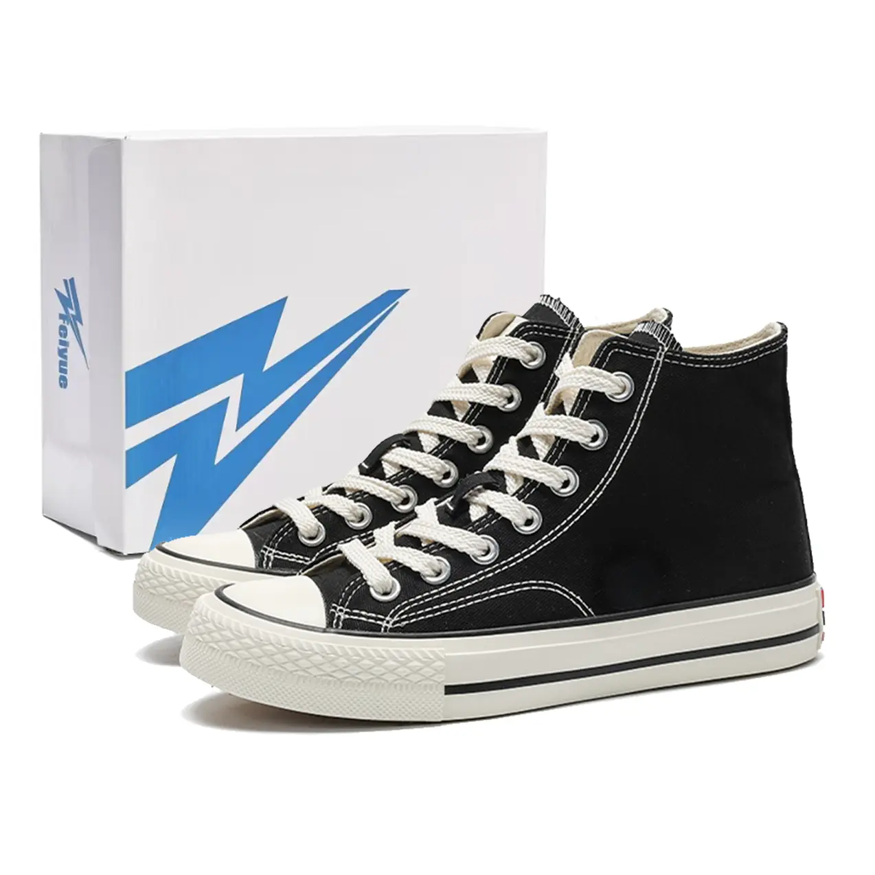 

Скользостойкие, износостойкие, дышащие, легкие высокие матерчатые туфли Unisex White Feiyue, черный