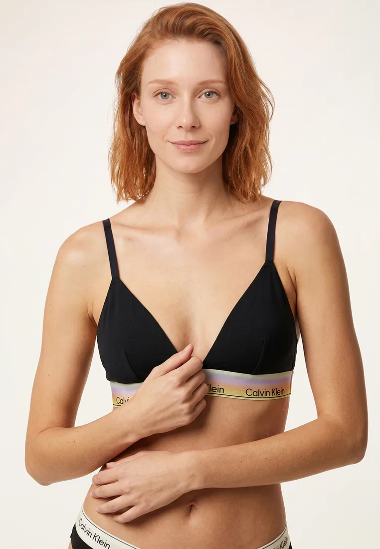 Бюстгальтер треугольный, lightly lined, Calvin Klein, черный — фото 3