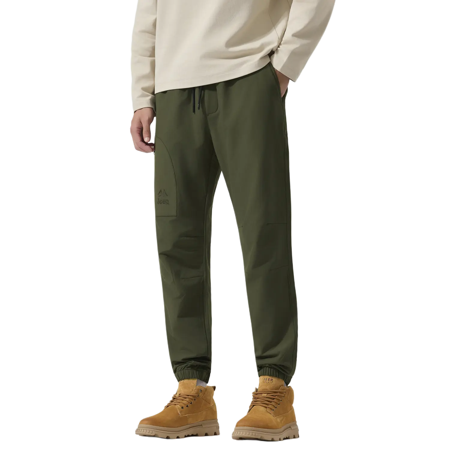 

Повседневные брюки унисекс утепленные с флисовой подкладкой карго Jeep, army зеленый