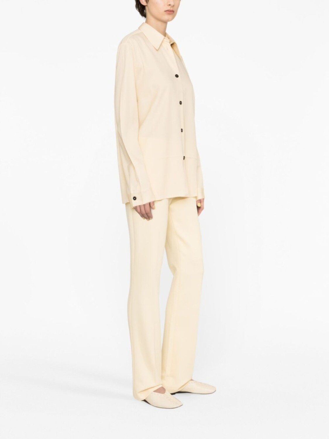 Jil Sander рубашка с контрастными пуговицами, нейтральный — фото 3
