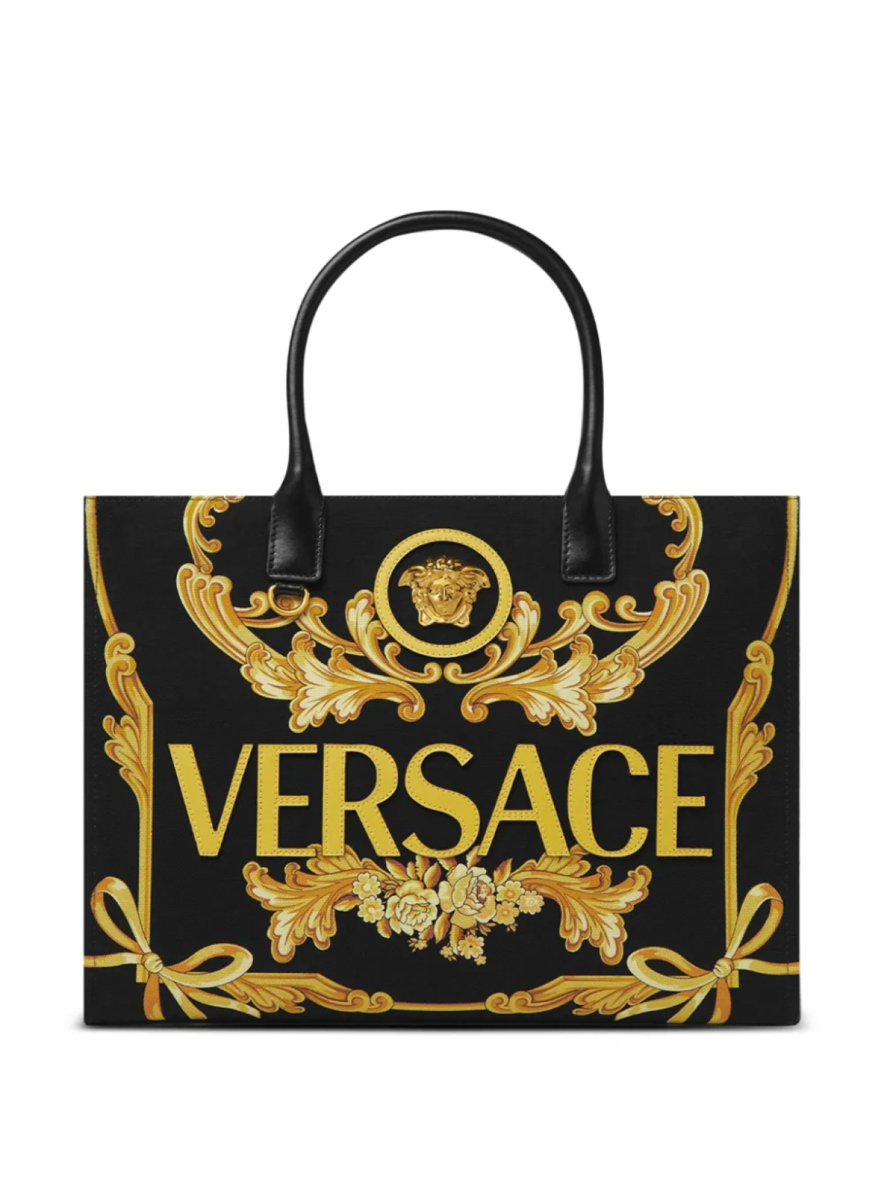 

Сумка-тоут La Medusa с узором Barocco Versace, черный