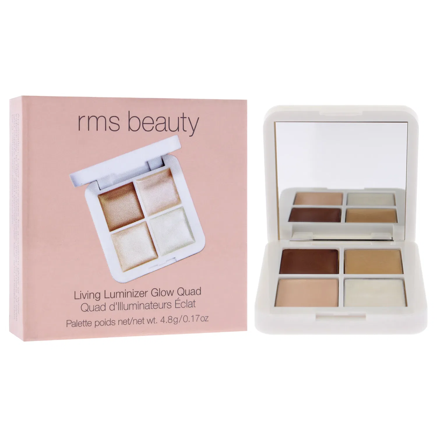 Палетка хайлайтеров Living Luminizer Glow Quad от RMS Beauty для женщин - 0,17 унции,1 Oz — фото 3