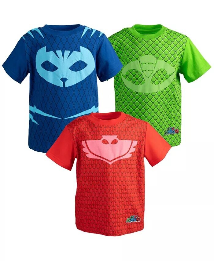 

Комплект из 3 футболок с рисунком Gekko Catboy Owlette для мальчиков Pj Masks, мультиколор