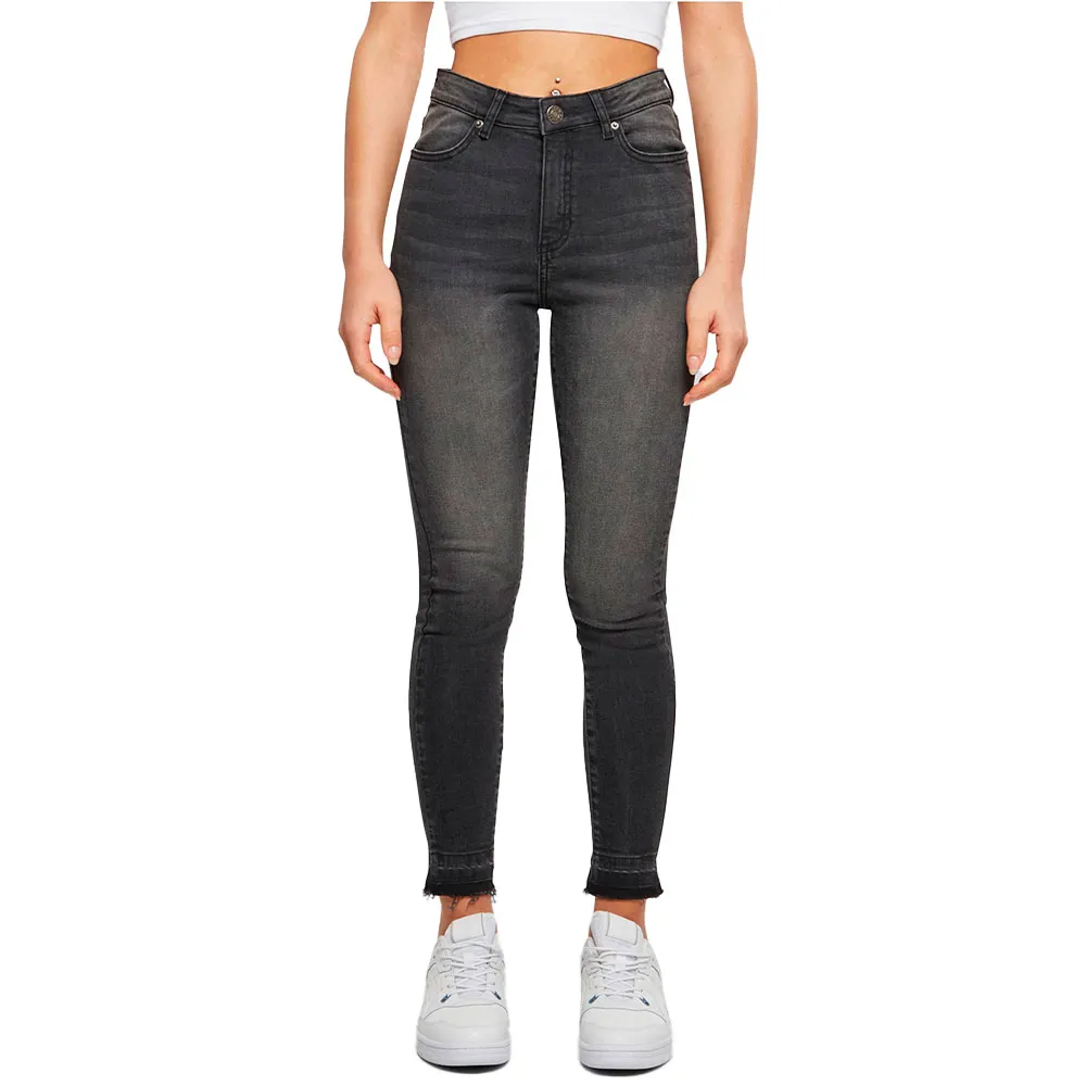 

Джинсы Urban Classics Skinny Open Hem high waist, черный