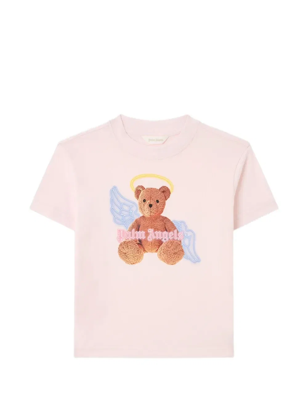 Футболка с ангельским медведем Palm Angels Kids, розовый