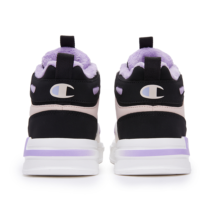 Champion Kids Детские кроссовки для скейтбординга с высоким верхом, нескользящие, износостойкие, быстросохнущие, черно-фиолетовые — фото 4