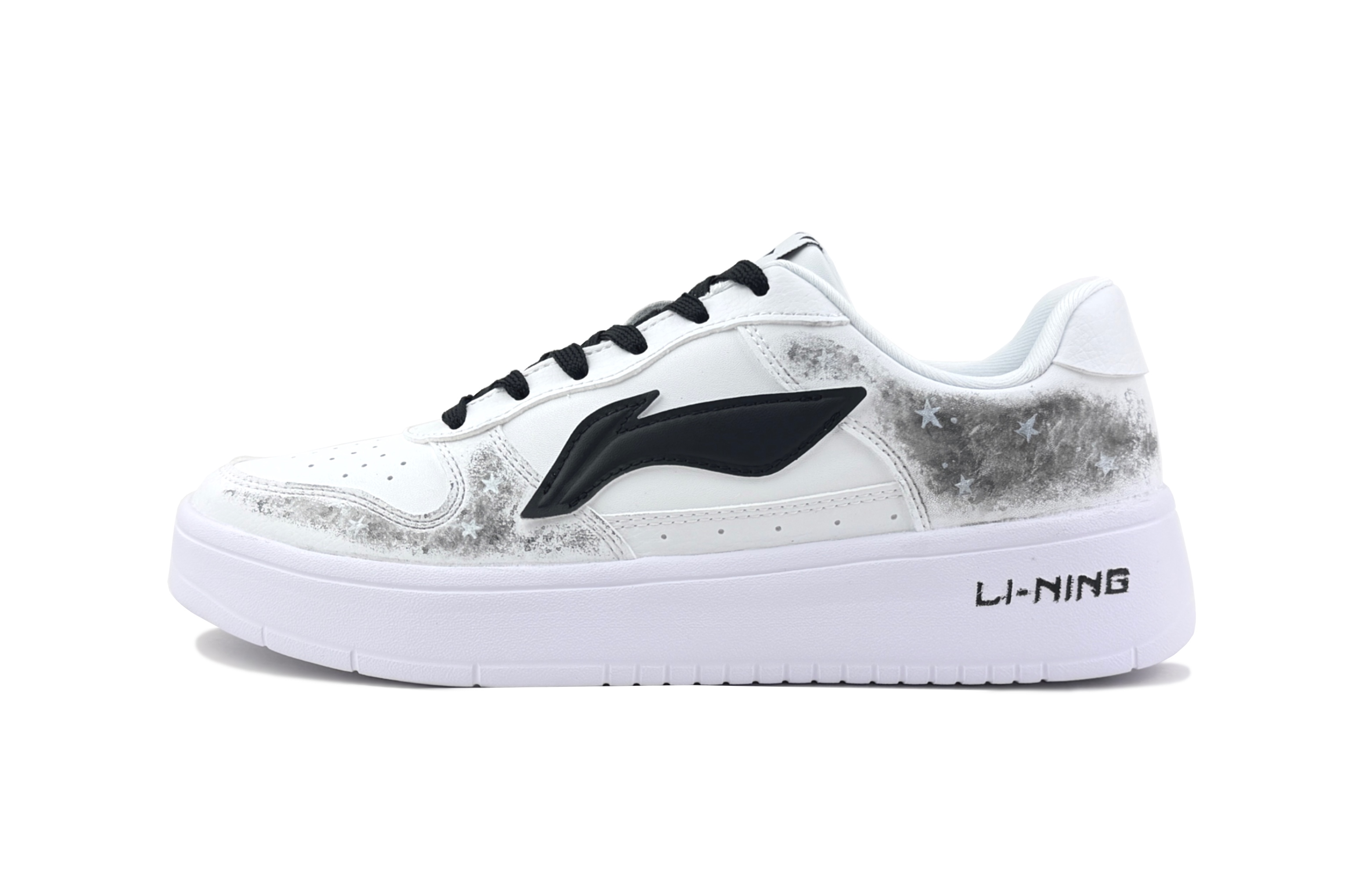 

LINING Понтонные лодки устойчивые к истиранию, легкие и дышащие лоу-топ скейтборд кроссовки мужские Black Gray