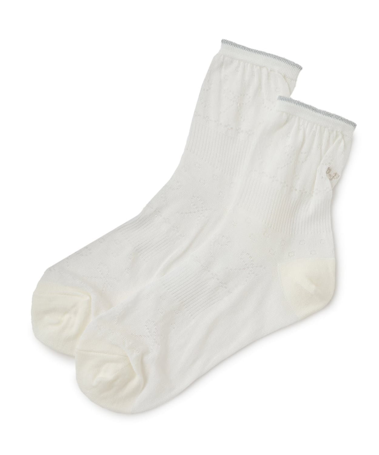 Ажурные носки средней длины Pom ponette junior, Off white