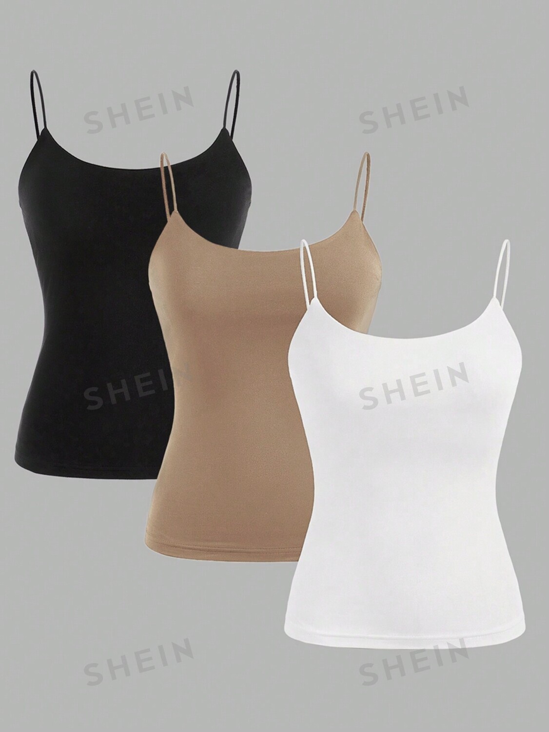 

Топ укороченный Shein Ezwear на бретельках, 3 штуки