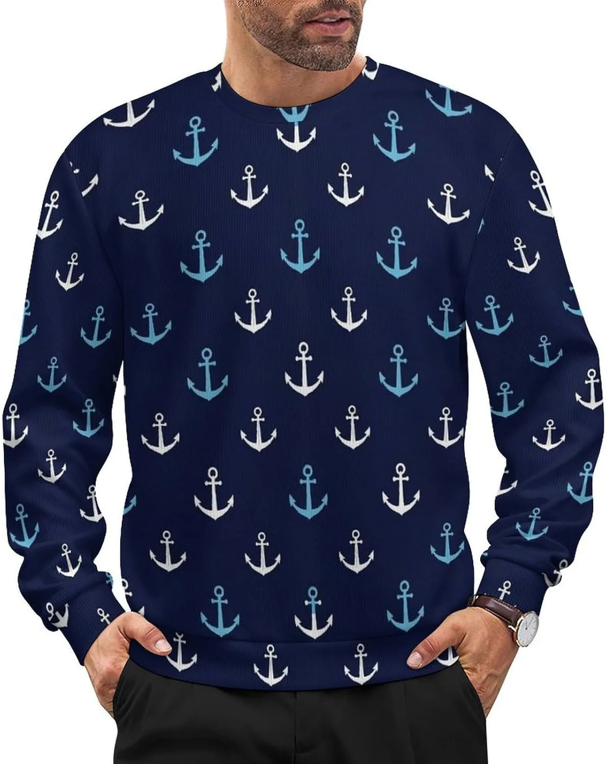 

Мужской вязаный свитер Casual Textured Pullover с длинными рукавами Meaudiwes