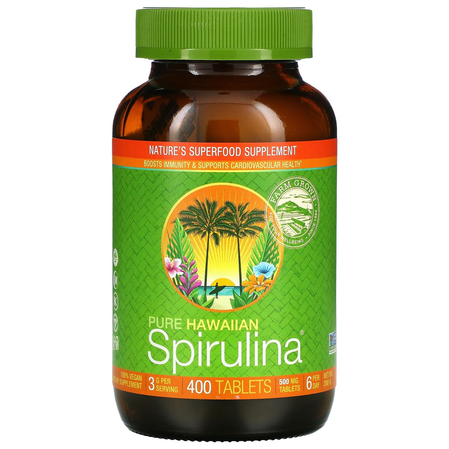 

Nutrex Hawaii Pure Hawaiian Spirulina 500 mg 400 Tablets (200 g)