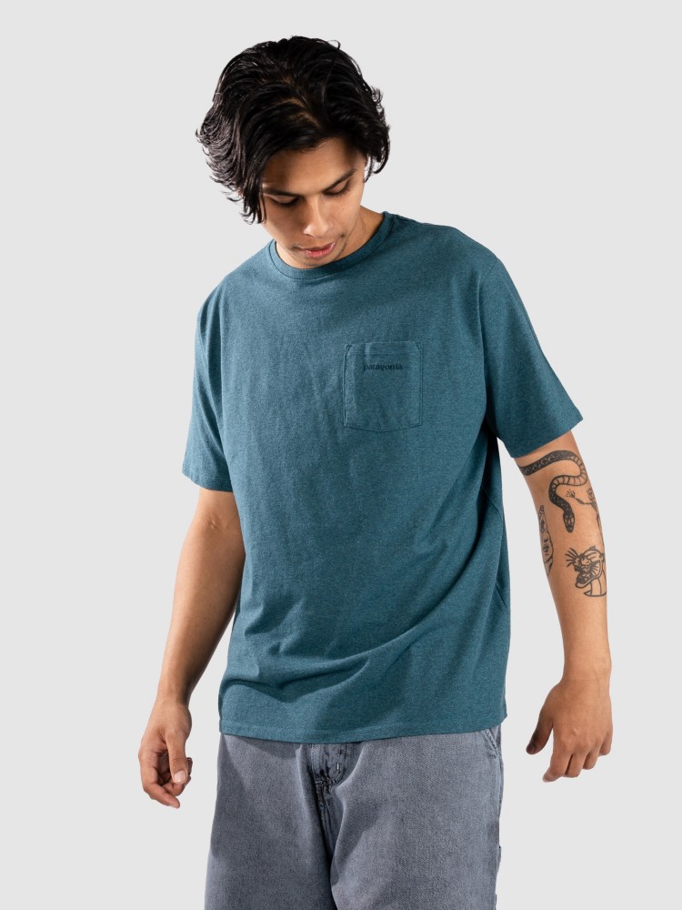 Футболка Patagonia Boardshort Logo Pocket Responsibili T-Shirt, wetland blue — фото 3