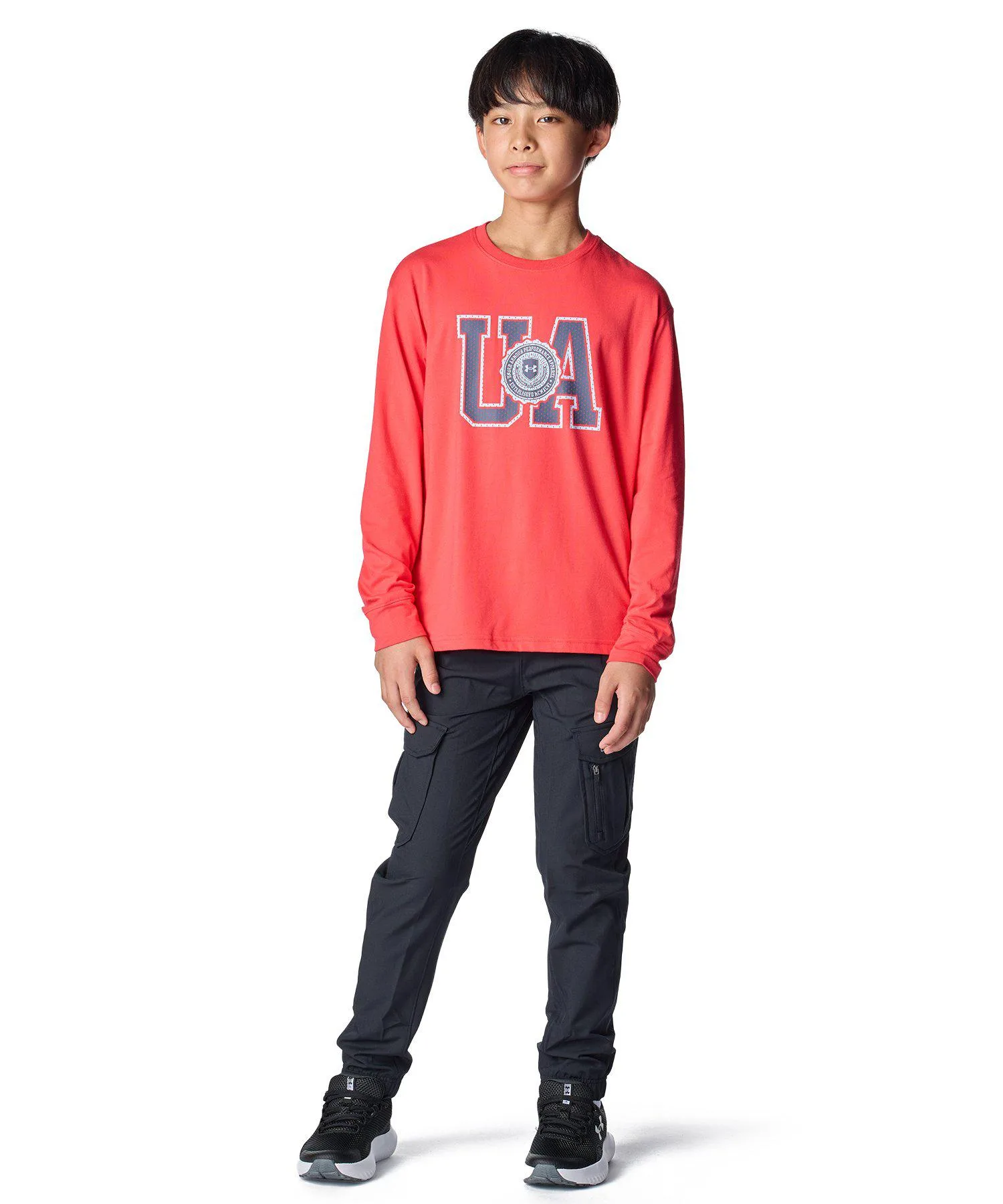 Детская футболка с длинным рукавом из хлопка Varsity Logo UNDER ARMOUR — фото 3