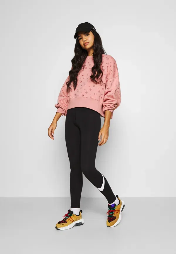 Леггинсы Nike Sportswear W NSW Essntl Lggng Swoosh Mr, черный/белый — фото 2
