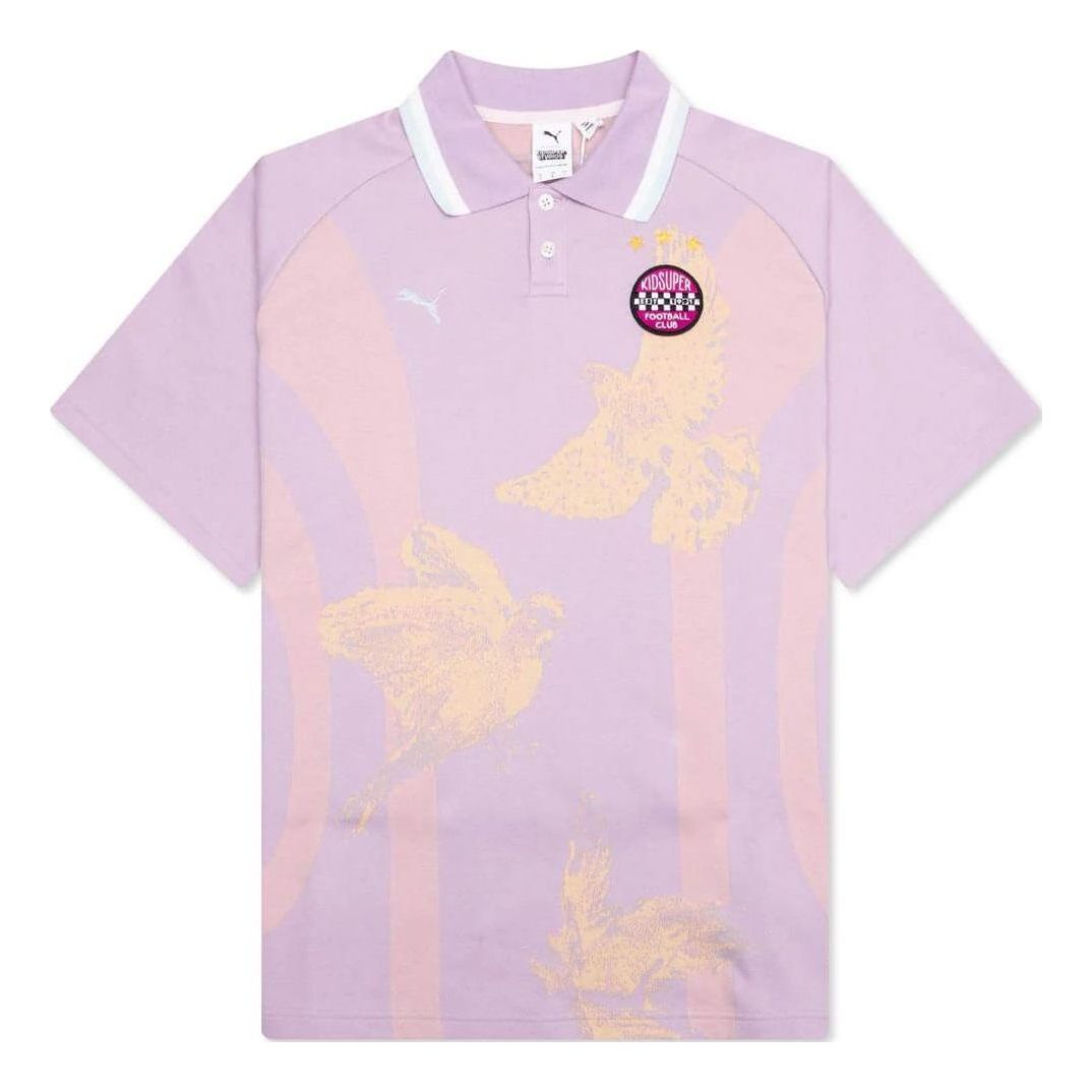 

Вязаная рубашка-поло Puma x KidSuper, цвет 'Vivid Violet'