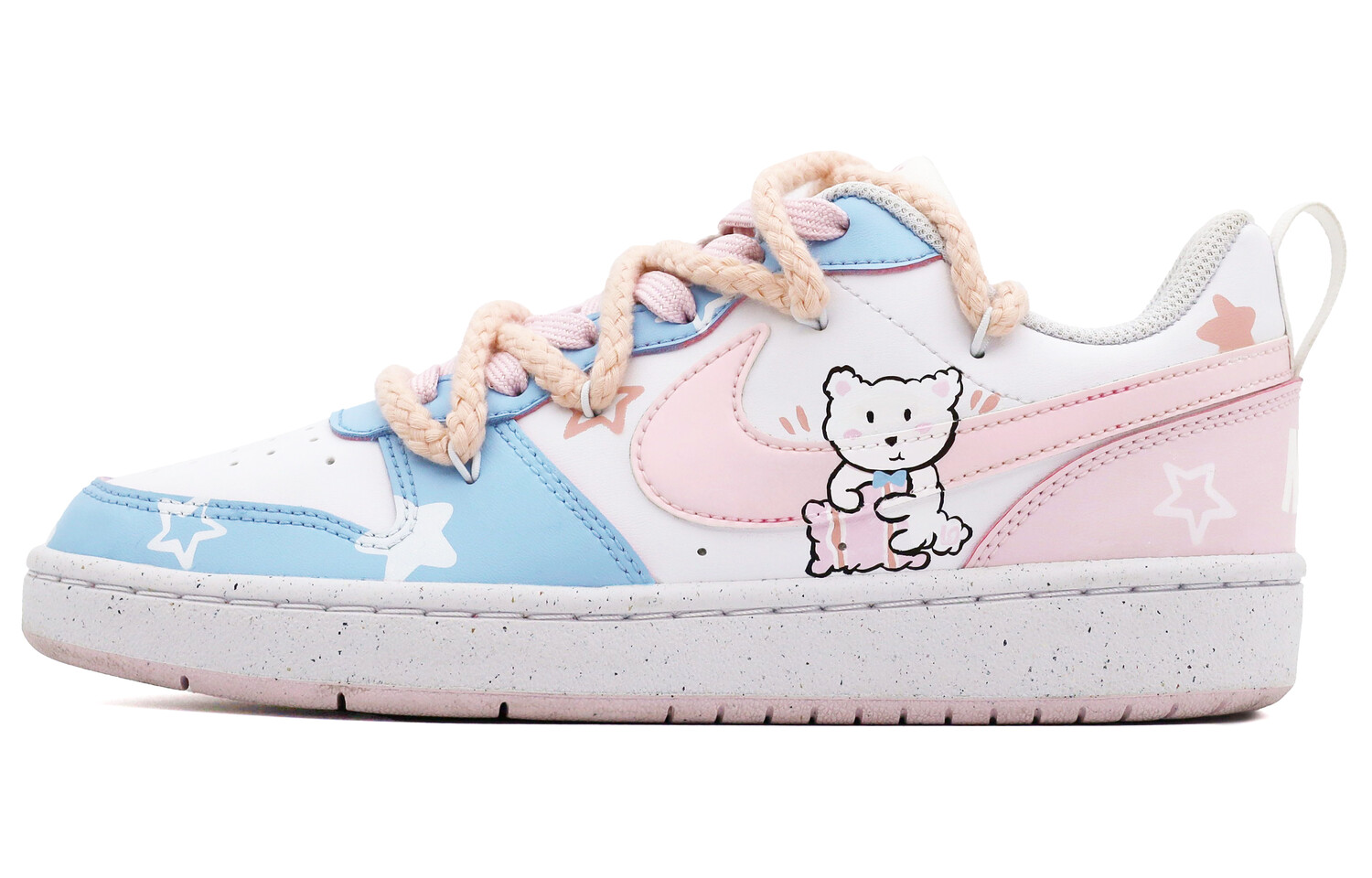 

Кроссовки Nike Court Borough Skateboarding Shoes Women's Low-top Pink/blue/white, розовый