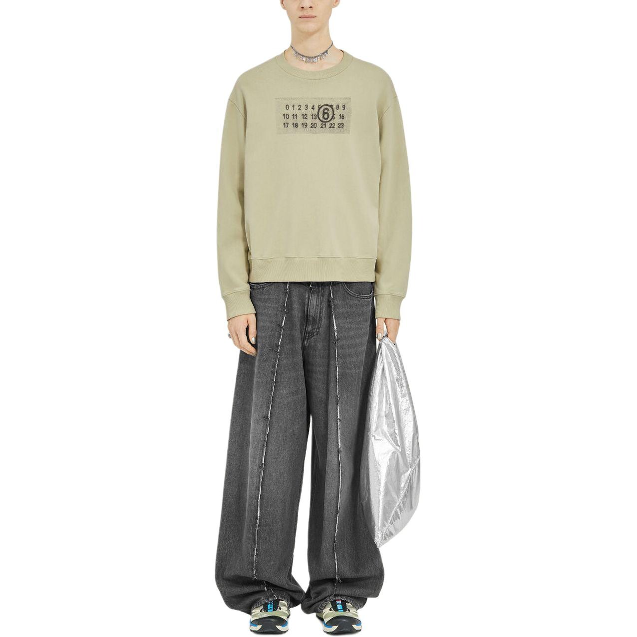 SS24 Толстовка унисекс зеленая Mm6 Maison Margiela, зеленый — фото 2