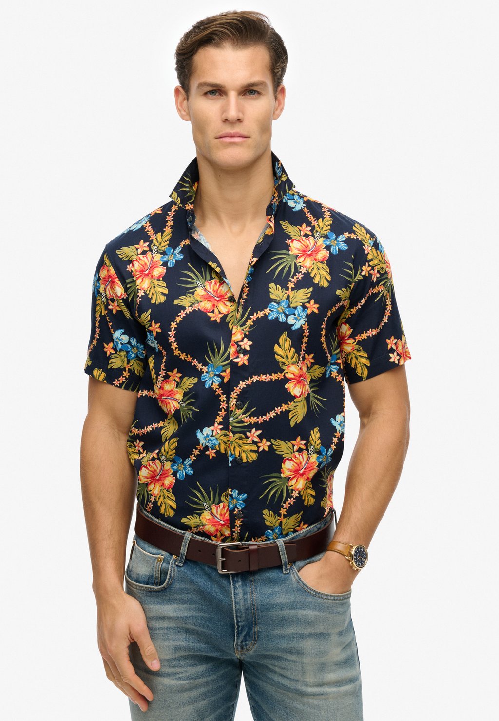 

Рубашка HAWAIIAN PRINTED Superdry, синий