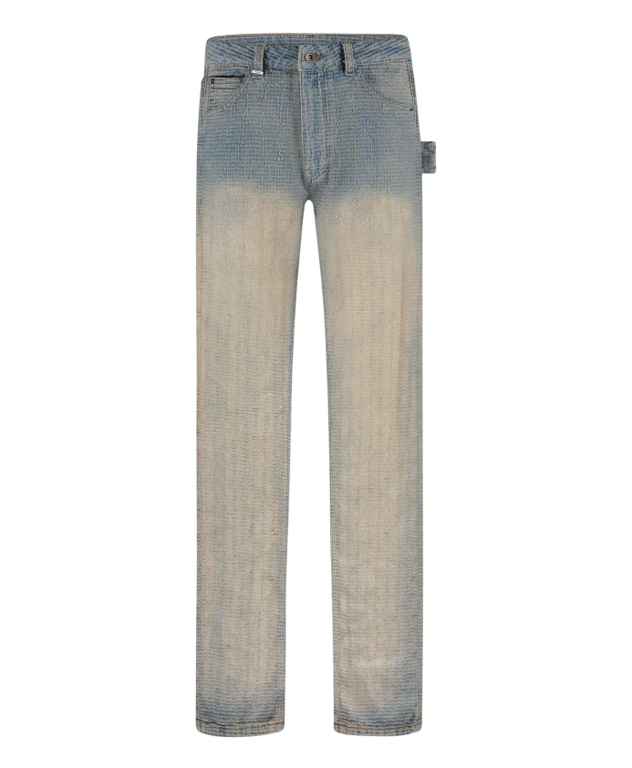 

Выцветшие твидовые джинсы светло-голубого цвета FlãNeur, синий