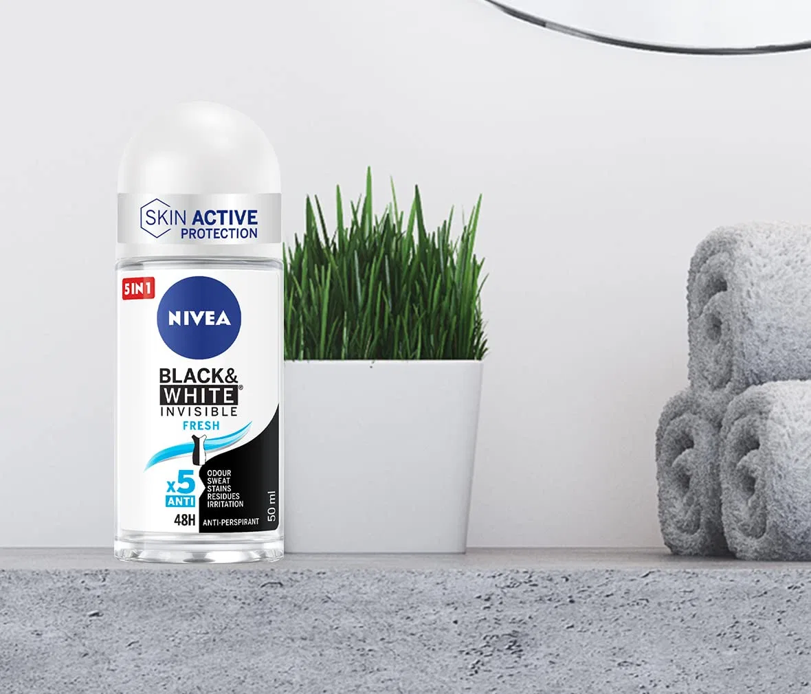 Женский шариковый дезодорант-антиперспирант NIVEA Black & White Invisible Fresh, 6 x 50 мл Nivea — фото 4