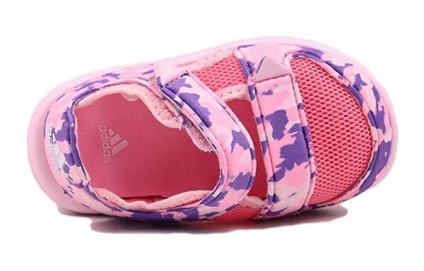 Кроссовки комфорт сандалии камуфляж Adidas, розовый — фото 3
