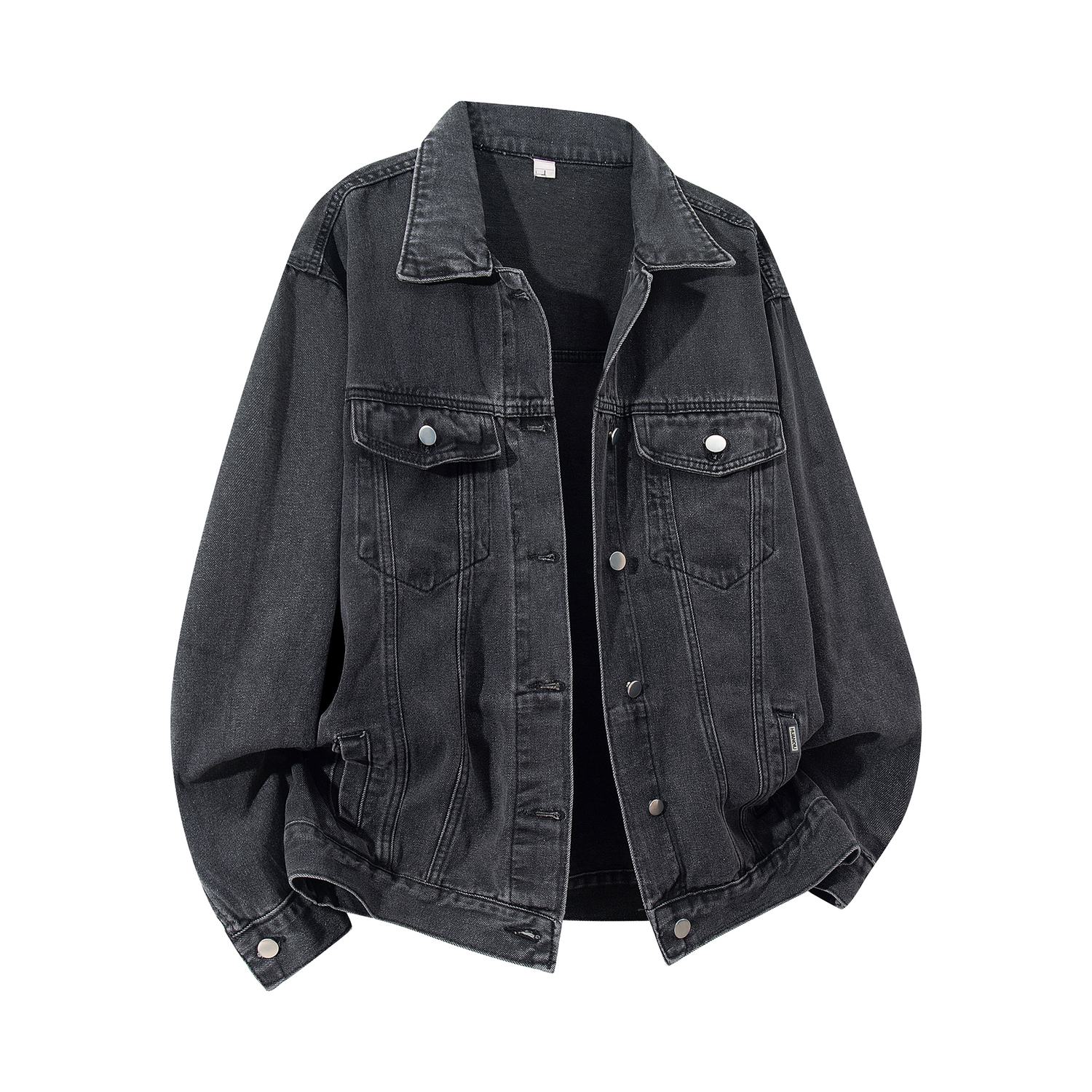 

Джинсовая куртка унисекс с отстегивающимся капюшоном, утепленная, с несколькими карманами, 3 шт или более HUANQIU, черный & серый single coat