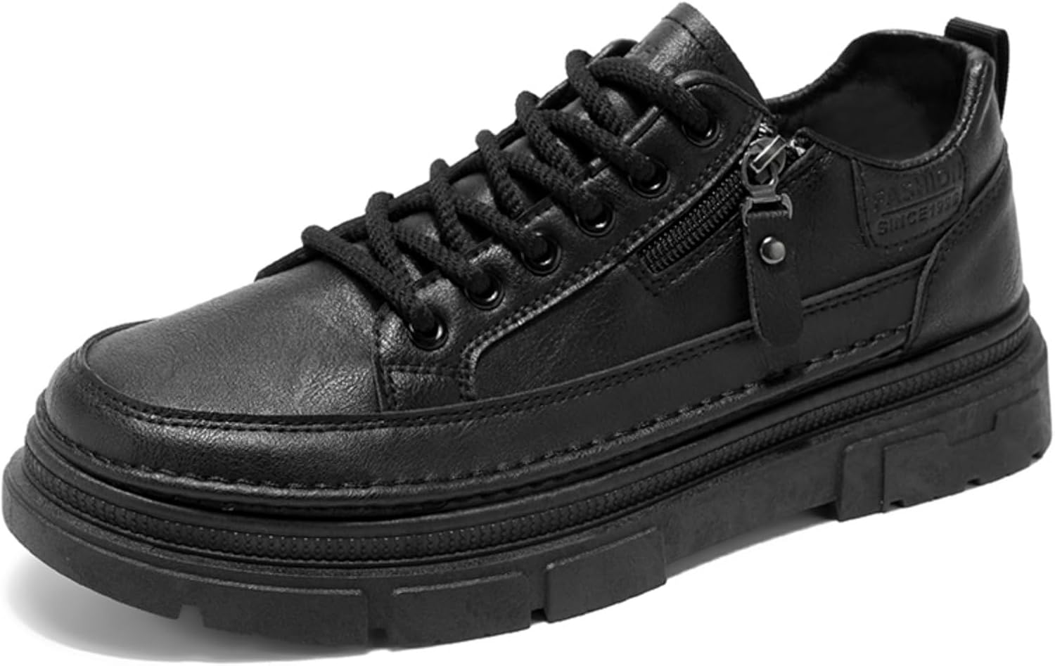 

Мужские кожаные ретро кроссовки низкие с массивной подошвой, повседневные туфли с потертым эффектом и классическим дизайном для комфортной ежедневной носки, универсальный модный стиль Kelibasi, черный