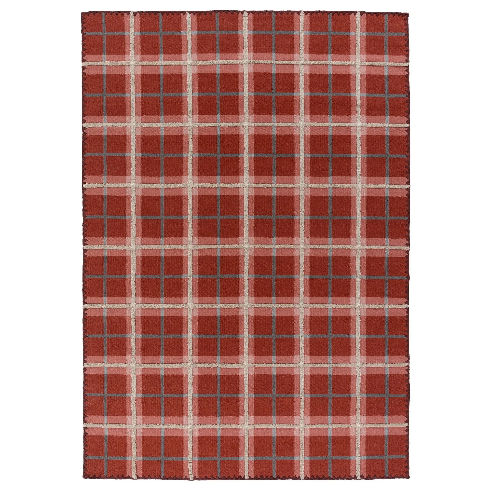 

Большой ковер, Красная клетка, 170х240 см, ручная работа PYSSLINGGRÄS IKEA