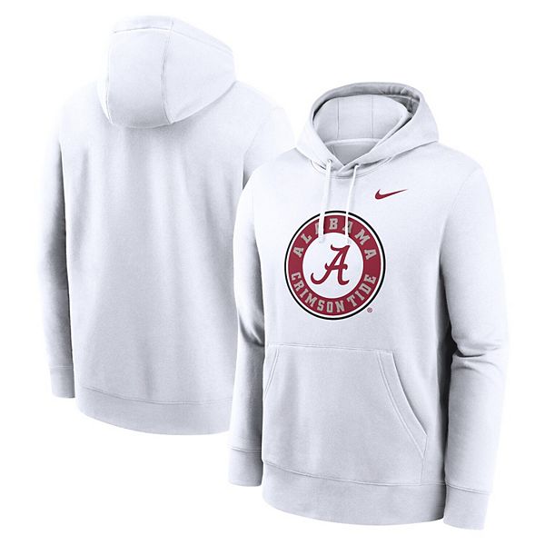 Мужская белая толстовка с капюшоном Alabama Crimson Tide Primetime Alternate Logo Club Fleece Nike — фото 2
