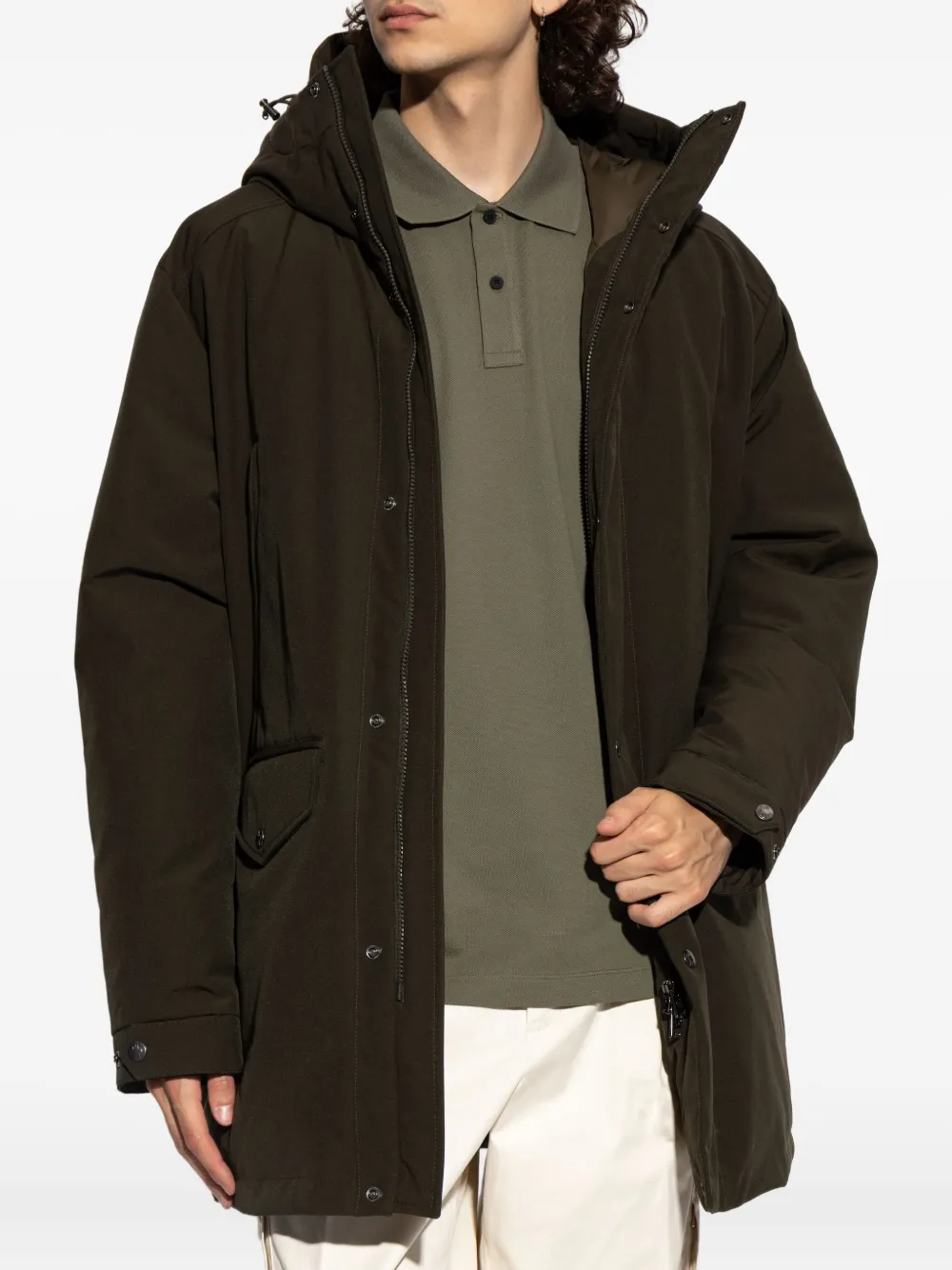 

Пальто с капюшоном и карманами-клапанами MONCLER, зеленый