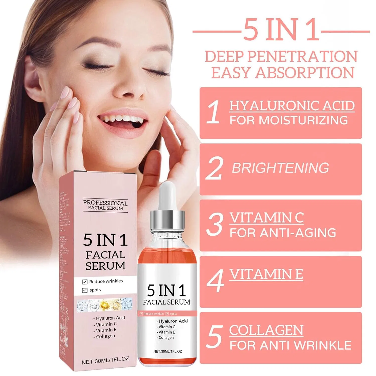 Эссенция ‎Jasubai — Для лица Finones Skin Vitamin -в-1 с витамином C и гиалуроновой кислотой ( .) Jasubai, 30 мл — фото 4