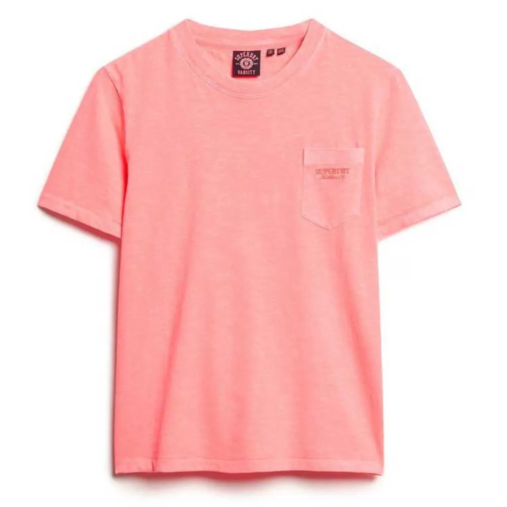 

Футболка с коротким рукавом Superdry Essential Logo Gd Pocket, розовый