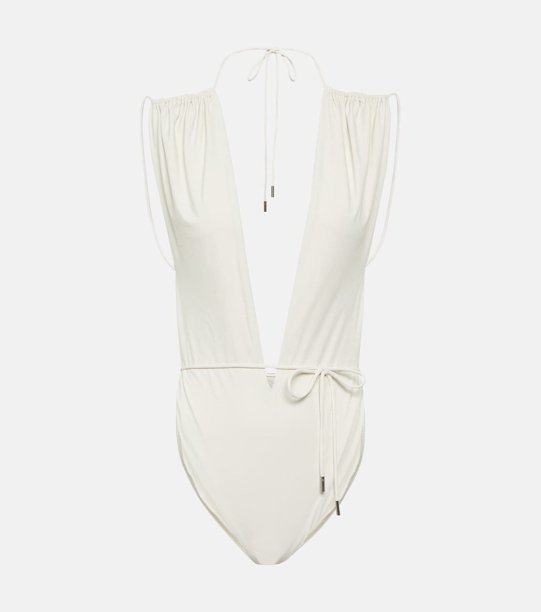 

Купальник с бретелями-хомутами Saint Laurent, белый