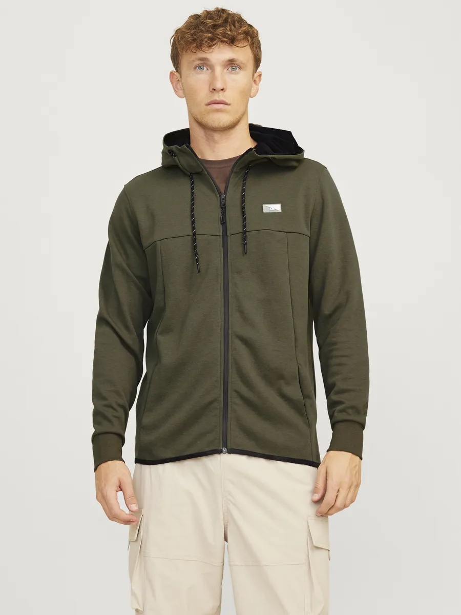 

Толстовка Jack & Jones с капюшоном "JCOAIR SWEAT ZIP HOOD NOOS.", цвет Dusty Olive Detail:Melange