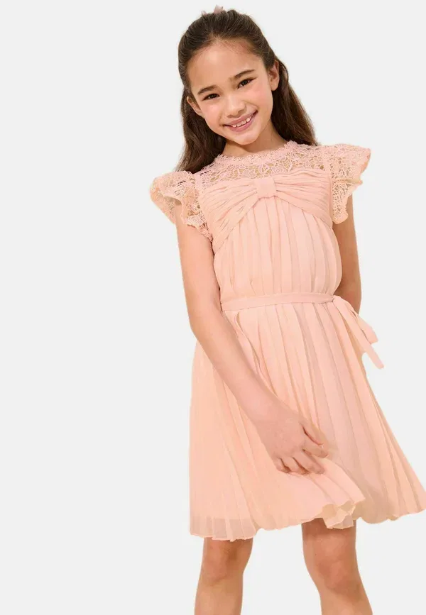 Платье повседневное Regular fit bow yolk pleated day dress Lipsy, розовый — фото 2