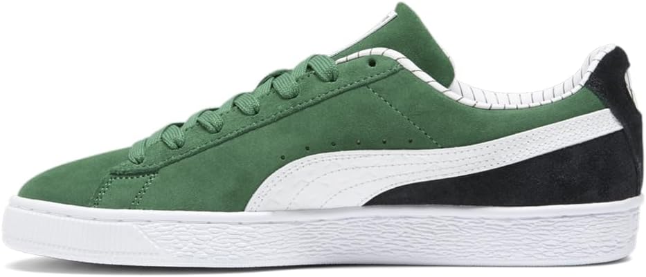 Мужские кроссовки PUMA из замши с полоской для спортивного клуба, на шнуровке, повседневные - зеленые — фото 3