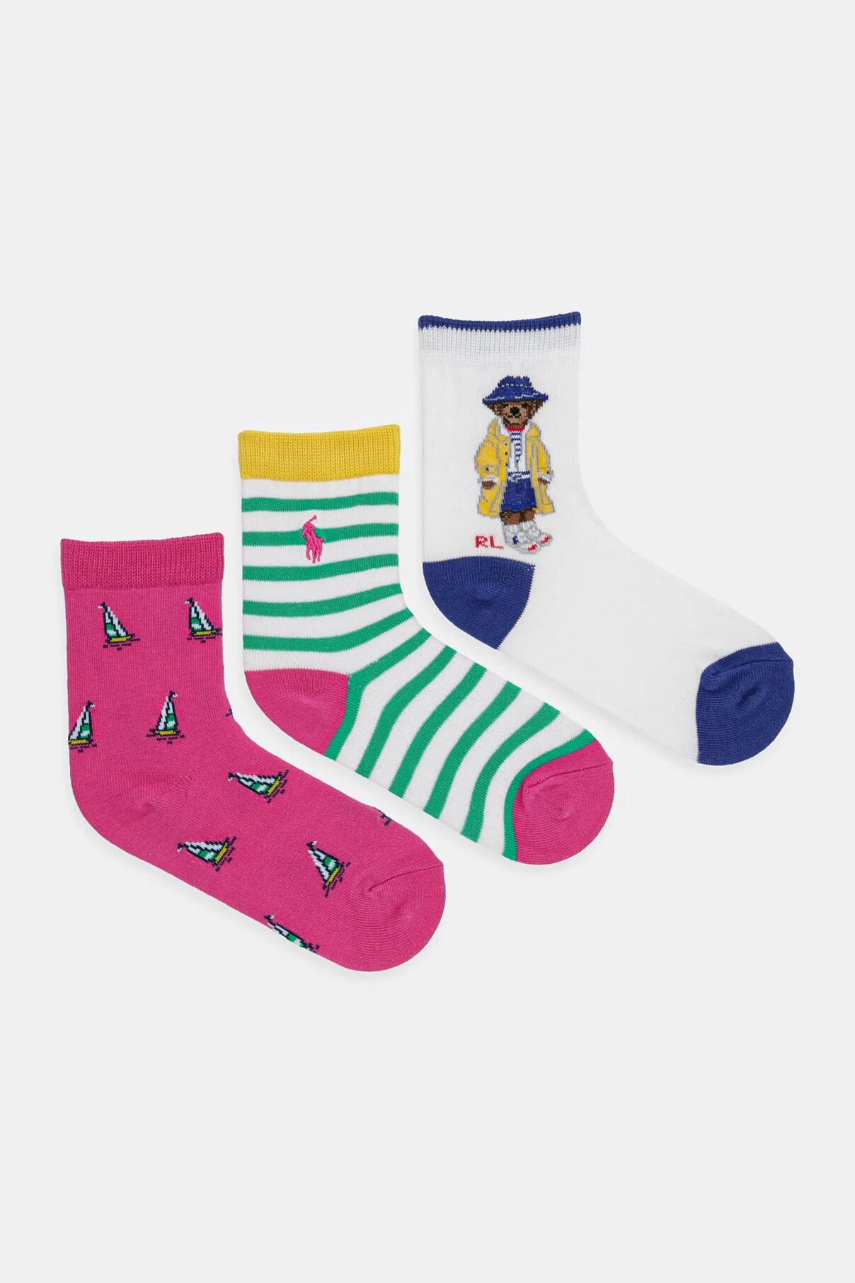 

Детские носки 3 пары в упаковке Polo Ralph Lauren, белый