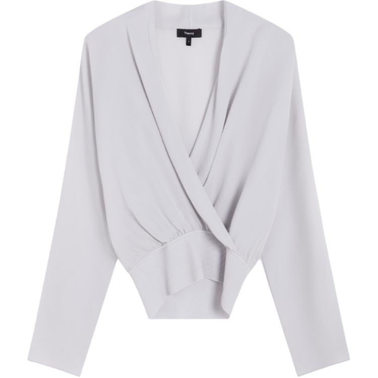 

THEORY Женская рубашка серебристо-белая