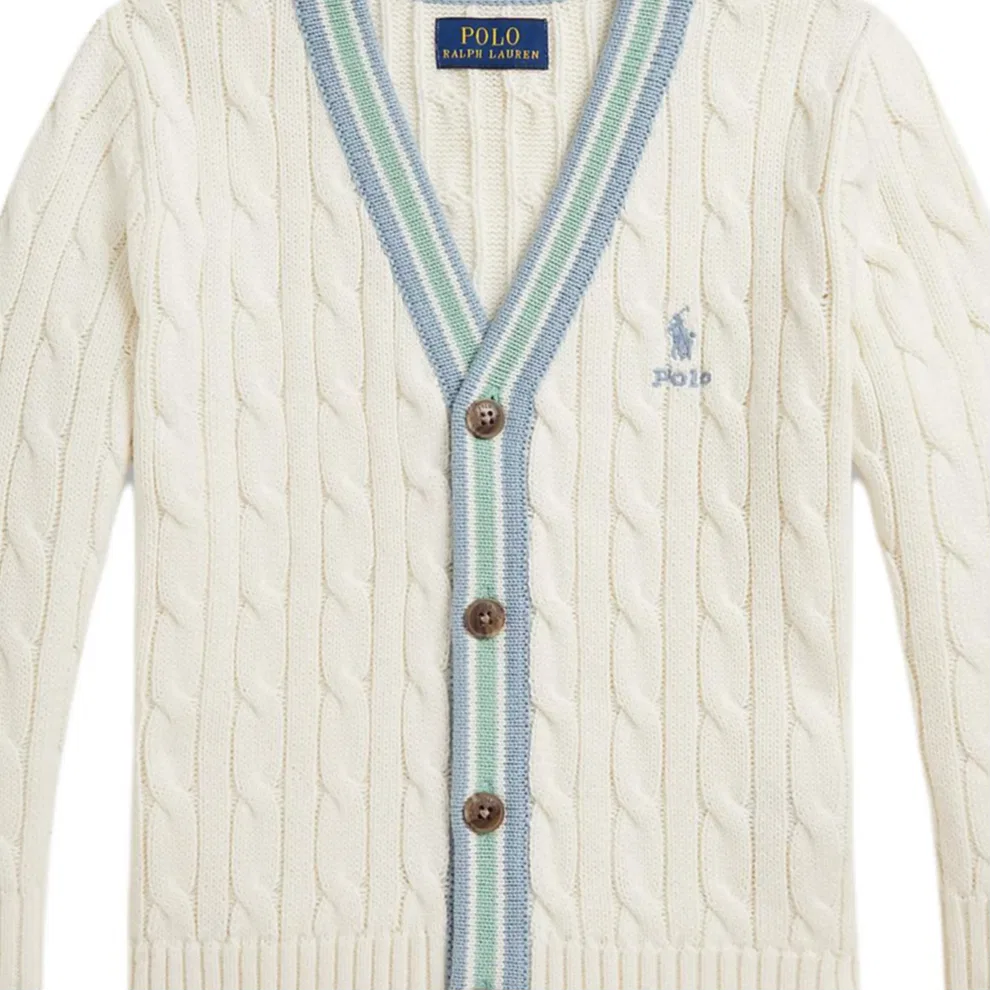 Свитер детский классический Polo Ralph Lauren белый — фото 4