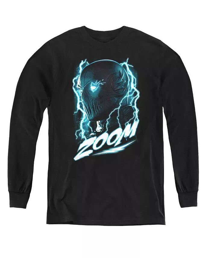 

Свитшот с длинным рукавом Zoom для мальчиков и молодежи Flash, черный