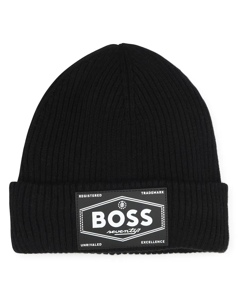 

Черная шапка из полиэстера для мальчика BOSS Kidswear