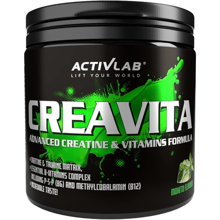 

Activlab CREAVITA Mohito Flavor Creatine Taurine Витамины B, повышающий силу, порошок 300 г