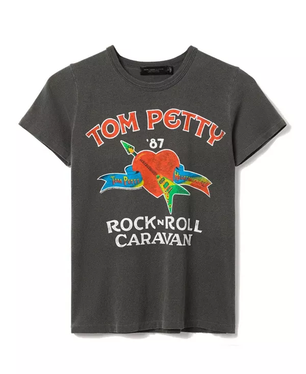 

Женская футболка Tom Petty Rock n Roll Caravan Original Junk Food Clothing, черный