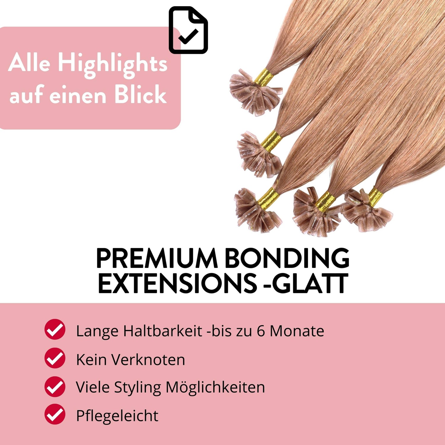 Накладные волосы bonding extensions premium echthaar #8/01 hellblond natur-asch 0,8g Hair2Heart, 60cm, количество 25 шт. — фото 3