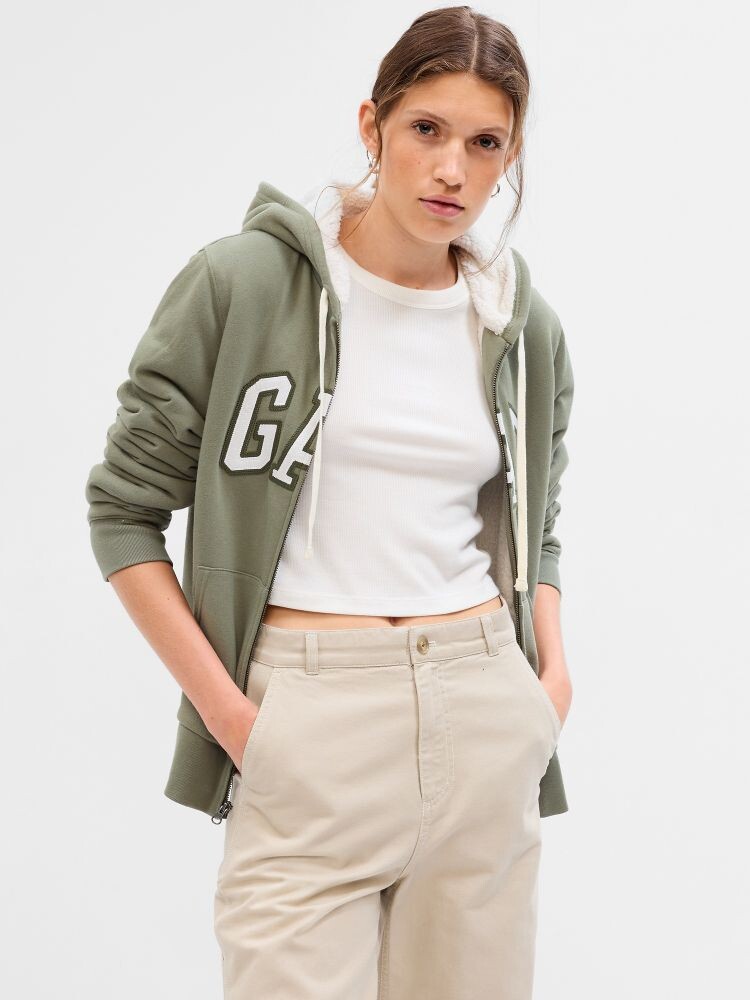 

Утепленная толстовка с логотипом Gap, зеленый